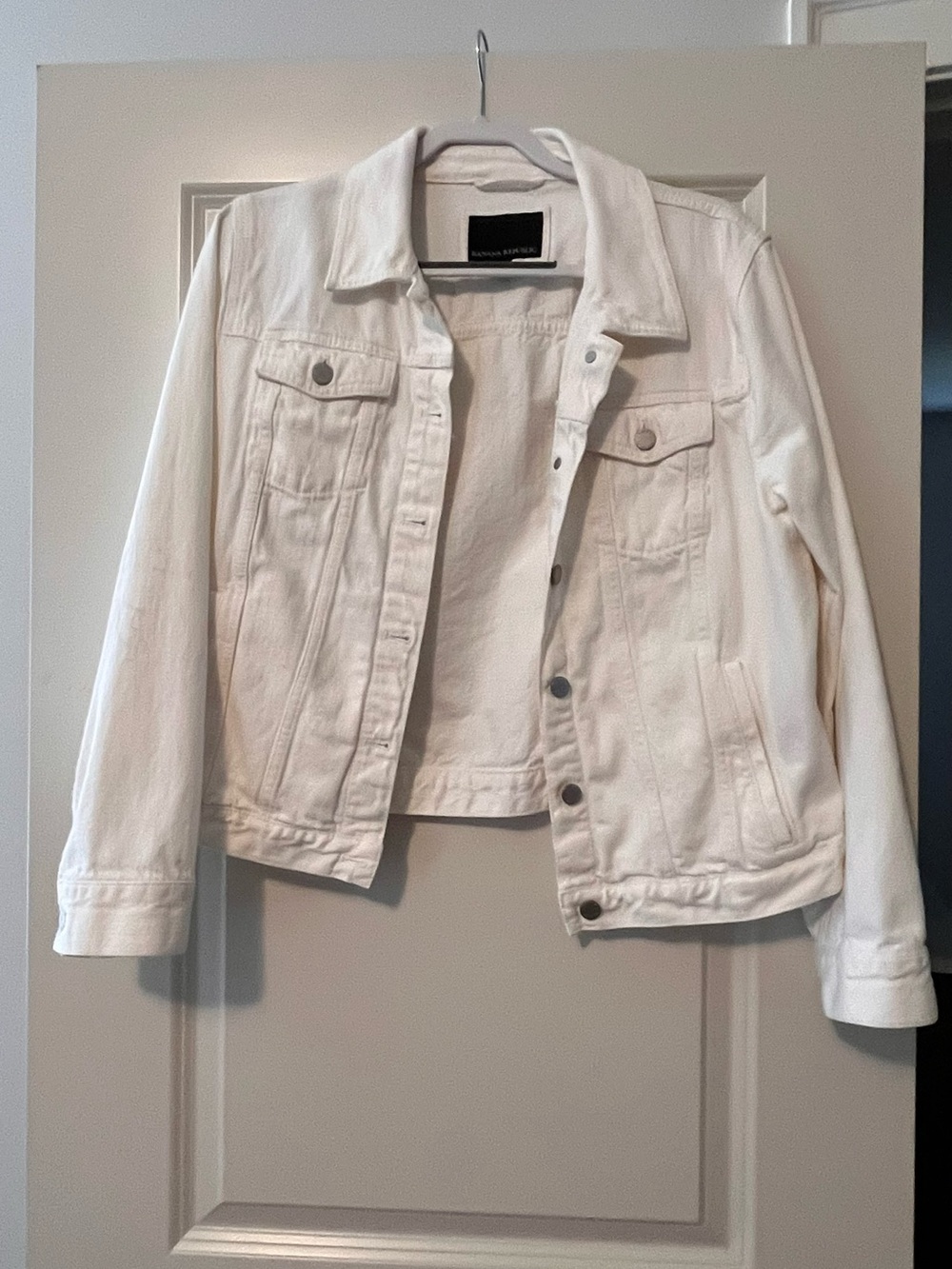 Banana Republic White Denim Trucker Jacket